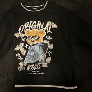 Charlotte Russe Black Kids Blazer with Bear Graphic